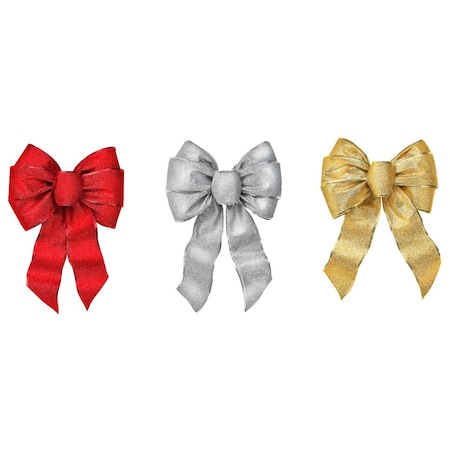 Seasons Choice Holiday Trims Assorted 7 Loop Christmas Bow 8.5 in. 6166